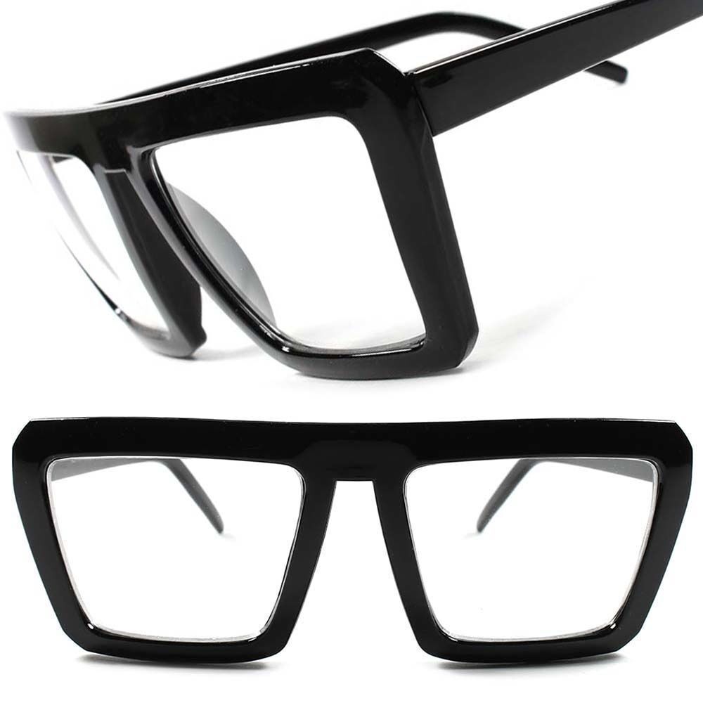 Hip Hop Rapper DJ Swag Dope Vintage Retro Style Black Clear Lens Square Glasses